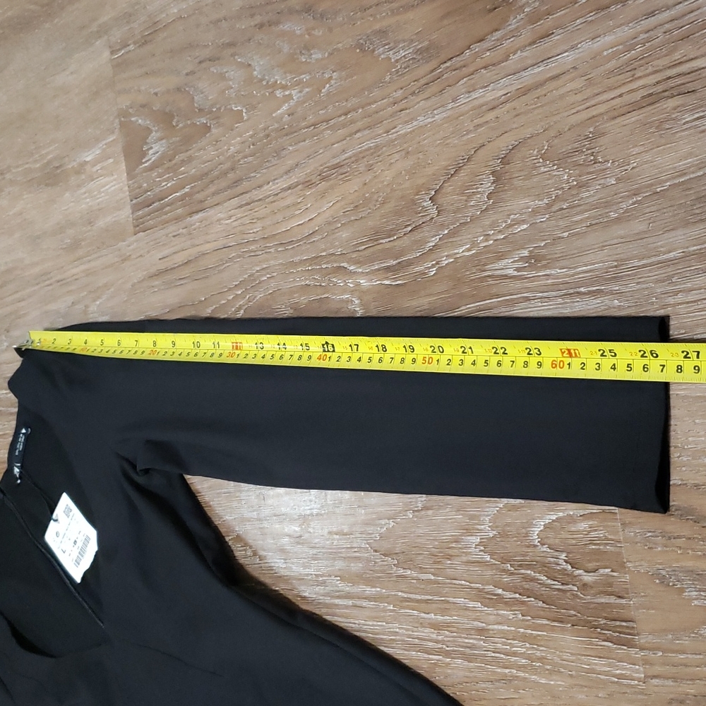 (L) NWT Zara Long Sleeve Deep V Neck Classic "Little Black Dress" Evening Night - Picture 7 of 13